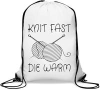 Knit Fast Die Young Live Fast Die Young Sac de gym parodie décontracté avec cordon de serrage Blanc