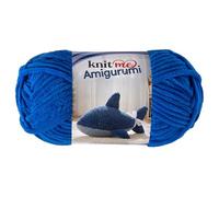 Knit Me Amigurumi Velvet Chenille Yarn, Chunky Yarn for Crochet, 50g/55m Super Soft Polyester for Teddies, Plush Toys and Blankets, EN71-3 and Oeko-Tex Certified, 5.5mm Hook (Royal Blue)