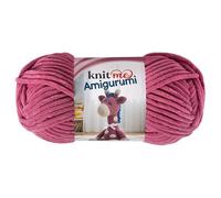Knit Me Amigurumi Velvet Chenille Yarn, Chunky Yarn for Crochet, 50g/55m Super Soft Polyester for Teddies, Plush Toys and Blankets, EN71-3 and Oeko-Tex Certified, 5.5mm Hook (Rose)