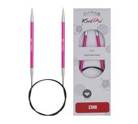 KnitPro Aiguilles à tricoter circulaires fixes Aluminium Zing 60 cm x 5 mm Rose