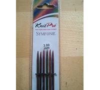 Knit Pro Jeu de L'Aiguille, Symfonie, 15 cm Longueur, Bois, 2,5 3,0 3,5 4,0 4,5 au Choix - 3.0