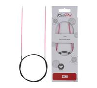 KnitPro Épingles à tricoter circulaires fixes KP47121 Zing 80 cm x 2 mm Aluminium Rose