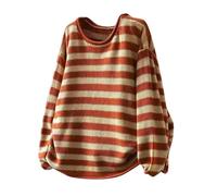 Knit Tops for Womens Fashion Long Sleeve Crew Neck Colorblocked Pullover Casual Cute Base Layer for Fall Outdoor Party