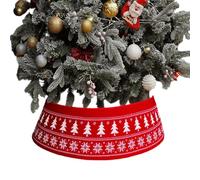 Knit Tree Base Cover, Adjustable Fabric Skirt Ring, Holiday Stand Concealment Band, Dormitory Rental Businesses Indoor, Rustic Home Decor Accent, Quick Setup Base Wrapper