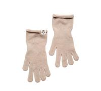 KNITAS Gants longs tricotés en coton pour enfants I Gants à une couche pour garçons et filles de 2 à 8 ans I Gants doux confortables de couleur beige- Taille 5-6