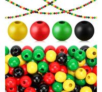 Knitgrip Lot de 300 perles en bois noires pour le mois de l'histoire du mois du mois du mois du mois du mois du mois du mois du mois du mois de l'année - Perles décoratives en bois noir, rouge, vert