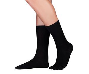 KNITIDO Dr. Foot Silver Protect® | Chaussettes à orteils mi-mollet avec effet antimicrobien, pointure:39-42, Couleur:noir (001)