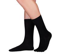 KNITIDO Dr. Foot Silver Protect® | Chaussettes à orteils mi-mollet avec effet antimicrobien, pointure:43-46, Couleur:noir (001)