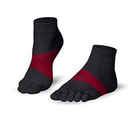 KNITIDO Marathon TS Chaussettes à orteils sport avec support du pied et système anti-ampoules, pointure:43-46, Coleur:gris/rouge carmin (215)