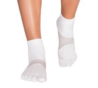 KNITIDO Marathon TS Chaussettes à Orteils Sport avec Support du Pied et système Anti-Ampoules, Pointure:35-38, Coleur:Blanc/Gris