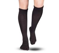 KNITIDO TS Asymmetric Compression | Bas de compression sport avec compression graduelle du mollet et orteils séparés, pointure:35-38, Coleur:Black