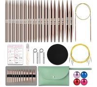 Knitiss Coffret de points circulaires interchangeables 13Size 10cm 3-10mm
