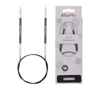 KnitPro 100 cm x 3,75 mm Karbonz Aiguilles circulaires Fixes Noir et Argent
