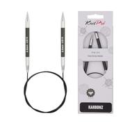 KnitPro 100 cm x 6 mm Karbonz Aiguilles circulaires Fixes Noir et Argent