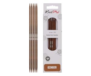 KnitPro 31009 Jeu de 5 Aiguilles en Bois Naturel/Marron 15 cm 4 mm, Natur/Braun, 15cm, 4mm, Set de 5 Pièces