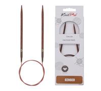 KnitPro Aiguille circulaire Ginger 31087 en bois naturel/marron 3,5 mm 80 cm