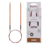KnitPro 31089 Ginger Aiguille à tricoter circulaire, bois, naturel/marron, 4 mm, 80 cm