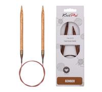 KnitPro 31095 Ginger Aiguille à tricoter circulaire, bois, naturel/marron, 7 mm, 80 cm