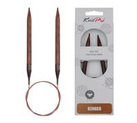 KnitPro 31096 Ginger Aiguilles à tricoter circulaires en bois naturel/marron 8 mm 80 cm