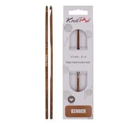 KnitPro 31242 Ginger Aiguille à Crochet en Bois Naturel/Marron 3,5 mm, Natur/Braun