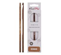 KnitPro 31245 Ginger Aiguille à Crochet en Bois Naturel/Marron 5 mm, Natur/Braun