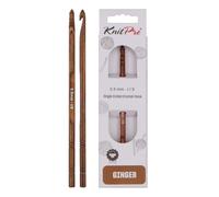 KnitPro 31246 Ginger Aiguille à Crochet en Bois Naturel/Marron 5,5 mm, Natur/Braun, 5,5mm