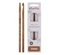 KnitPro 31247 Ginger Aiguille à Crochet en Bois Naturel/Marron 6 mm, Natur/Braun, 6mm