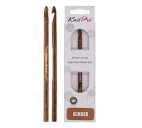 KnitPro 31248 Ginger Aiguille à crochet en bois Naturel/marron 6,5 mm