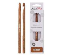 KnitPro 31250 Ginger Aiguille à Crochet en Bois Naturel/Marron 8 mm, Natur/Braun