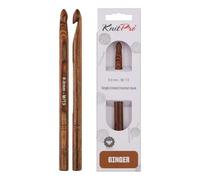 KnitPro 31251 Ginger Aiguille à Crochet Naturel/Marron 9 mm, Bois, Natur/Braun
