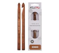 KnitPro 31252 Ginger Aiguille à Crochet en Bois Naturel/Marron 10 mm, Natur/Braun