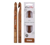 KnitPro 31253 Ginger Aiguille à Crochet en Bois Naturel/Marron 12 mm, Natur/Braun, 12mm