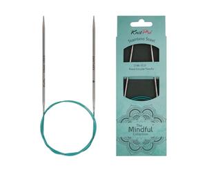 KnitPro 36115 Mindful Aiguille à tricoter circulaire 3 mm 100 cm Bleu sarcelle 3 mm