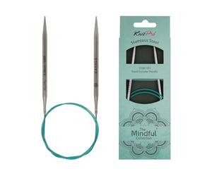 KnitPro 36121 Mindful Aiguille à tricoter circulaire 5 mm 100 cm Bleu sarcelle 5 mm