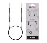KnitPro 40 cm-Largeur 2.5 mm Karbonz Aiguilles circulaires Fixes Noir et Argent