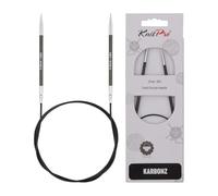 KnitPro 40 cm x 3,5 mm Karbonz Aiguilles circulaires Fixes Noir et Argent