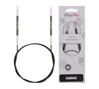 KnitPro 80 cm x 4,5 mm Karbonz Aiguilles circulaires Fixes Noir et Argent