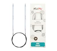 KnitPro 80 cm x 4,5 mm Nova Cubics Aiguilles circulaires Fixes en Laiton Brillant, Argent