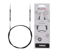 KnitPro 80 cm x 4 mm-Karbonz Aiguilles circulaires Fixes Noir et Argent