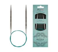KnitPro Aiguille Circulaire Mindful 5,50 mm, Acier Inoxydable, Bleu-Vert, 5,5 mm, 40 cm
