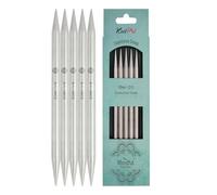 KnitPro Aiguilles à double pointe Mindful - Aiguilles à tricoter à double extrémité 20 cm x 10 mm, lot de 5, Silver