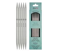 KnitPro Aiguilles à double pointe Mindful - Aiguilles à tricoter à double extrémité 20 cm x 9 mm, lot de 5, Silver