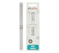 KnitPro Aiguilles à double pointe Nova Cubics - Épingles à tricoter à double extrémité 12,5 cm x 2,25 mm, lot de 5, Silver