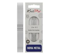 KnitPro Aiguilles à double pointe Nova - Épingles à tricoter à double extrémité 12,5 cm x 2,5 mm, lot de 5