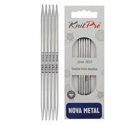 KnitPro Aiguilles à double pointe Nova - Épingles à tricoter à double extrémité 12,5 cm x 3 mm, lot de 5, Silver