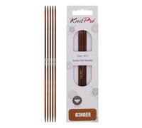 KnitPro Aiguilles à tricoter à double pointe Ginger - 12,5 cm x 2,5 mm, lot de 5, Brown