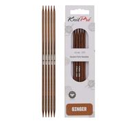 KnitPro Aiguilles à tricoter à double pointe Ginger - 12,5 cm x 4 mm, lot de 5