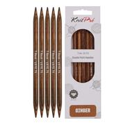 KnitPro Aiguilles à tricoter à double pointe Ginger - 12,5 cm x 7 mm, lot de 5