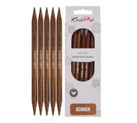 KnitPro Aiguilles à tricoter à double pointe Ginger - 12,5 cm x 8 mm, lot de 5