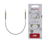 KnitPro Aiguilles à tricoter fixes Zing - Épingles à tricoter circulaires 22,5 cm x 3,5 mm